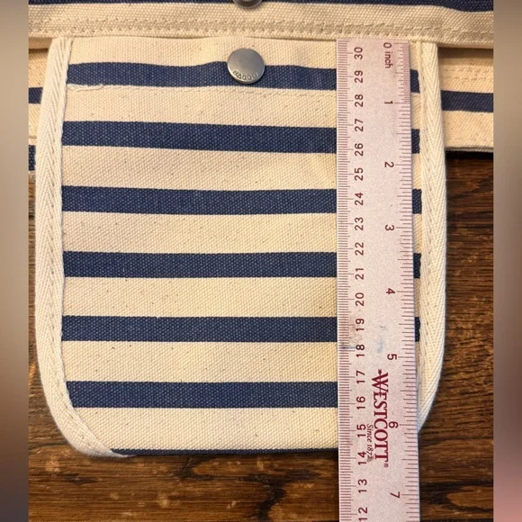 NWT Baggu Sailor Stripe Duck Bag in Navy & White Striped Canvas Tote - Picture 9 of 14